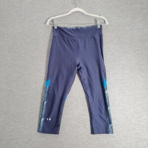 Under Armour Women Activewear Pants Medium Blue Leggings Capri Compression
